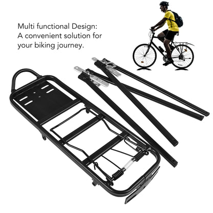 Heavy-Duty Rear Bike Rack Cargo Rack, 154lb Load Aluminum Alloy Touring Carrier for V Brake & Disc Brake MTB/Road Bike