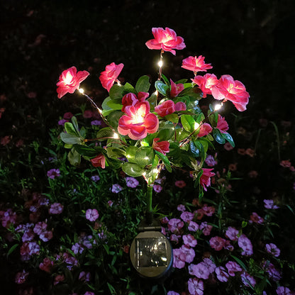 Azalea Flowers Outdoor Solar Waterproof Lights, LED Solar Powered Garden Lights, Summer Lawn Pathway Decoration