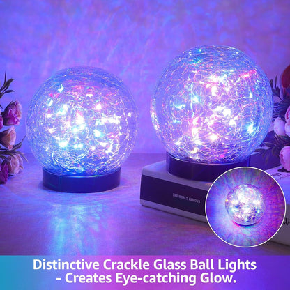 Weatherproof Garden Globe Lights Solar Cracked Ice Ball Light 10cm Pathway Yard Decor LED Landscape 2