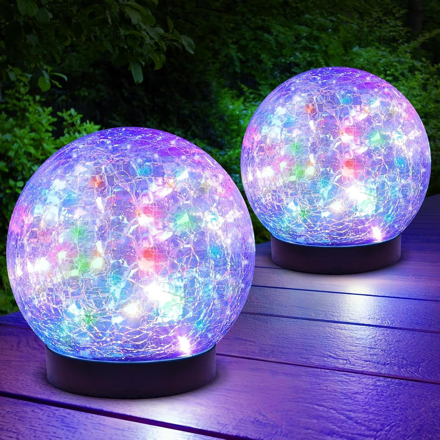 Weatherproof Garden Globe Lights Solar Cracked Ice Ball Light 10cm Pathway Yard Decor LED Landscape 5