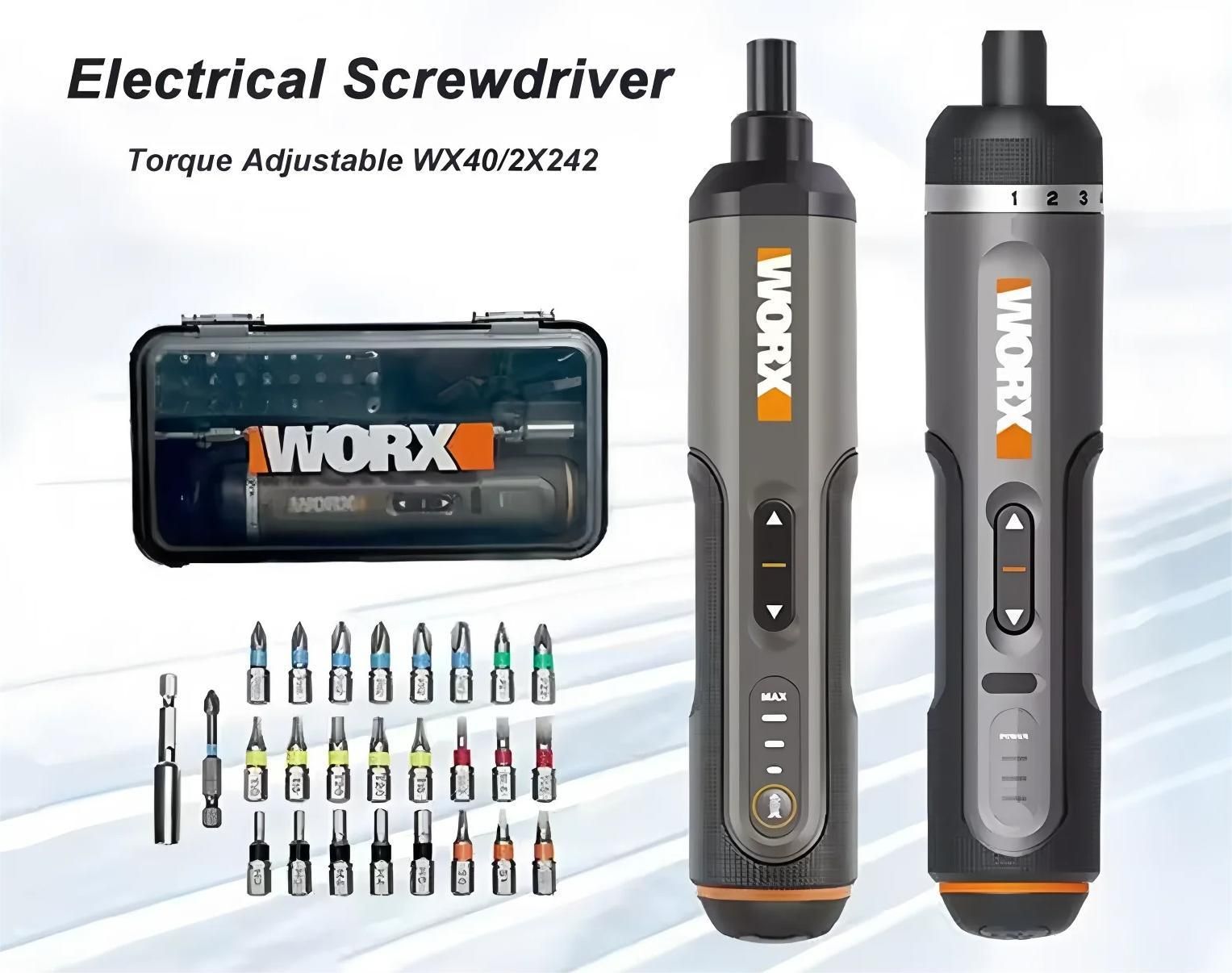 Compact USB Charged Cordless Screwdriver with 30 Bit Set for DIY Convenience
