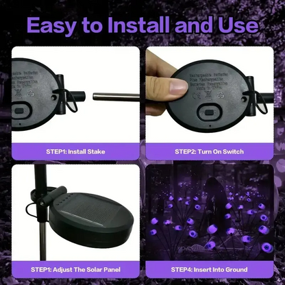 6-Head Outdoor Solar Eyeball Lights, Firefly Halloween Solar Stake Lights, Garden Lawn Yard Festival Decor