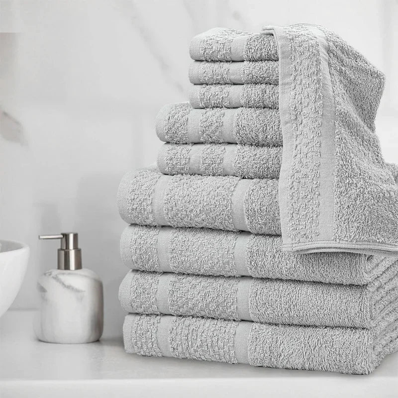 Towel Set with Upgraded Softness & Durability, Premium Cotton Bath Towels, Hand Towels & Washcloths for Everyday Use