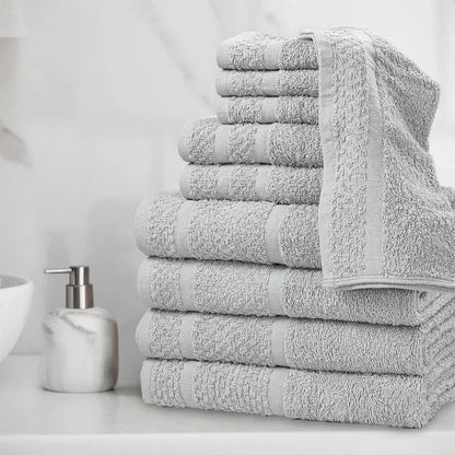 Towel Set with Upgraded Softness & Durability, Premium Cotton Bath Towels, Hand Towels & Washcloths for Everyday Use