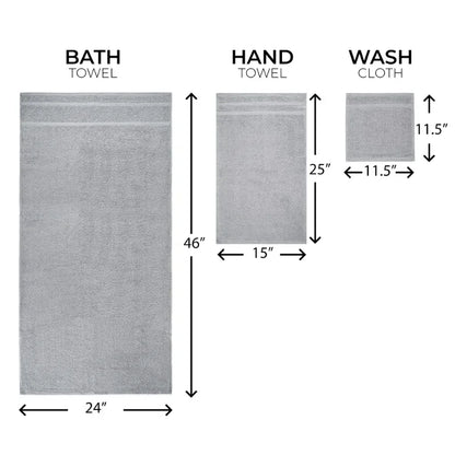 Towel Set with Upgraded Softness & Durability, Premium Cotton Bath Towels, Hand Towels & Washcloths for Everyday Use