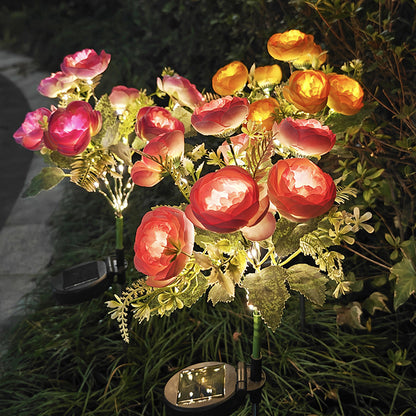 Outdoor Solar Flower Light Camellia Buds, Garden Flower Lights, Decorative Yard Patio Path Lawn Lamp
