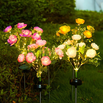 Outdoor Solar Flower Light Camellia Buds, Garden Flower Lights, Decorative Yard Patio Path Lawn Lamp