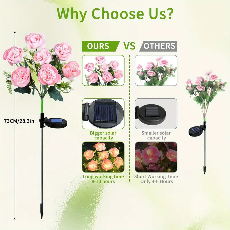 Outdoor Solar Flower Light Camellia Buds, Garden Flower Lights, Decorative Yard Patio Path Lawn Lamp