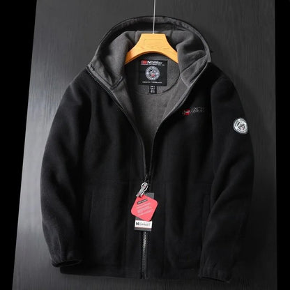 Men Winter Fleece Jacket Warm Hooded Thickened Wool Coat Casual Outdoor Ski Suit 5