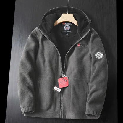 Men Winter Fleece Jacket Warm Hooded Thickened Wool Coat Casual Outdoor Ski Suit 9
