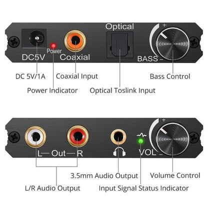 DAC Digital To Analog Audio Converter SPDIF Optical Toslink Coaxial To Stereo RCA LR  Jack Output 4