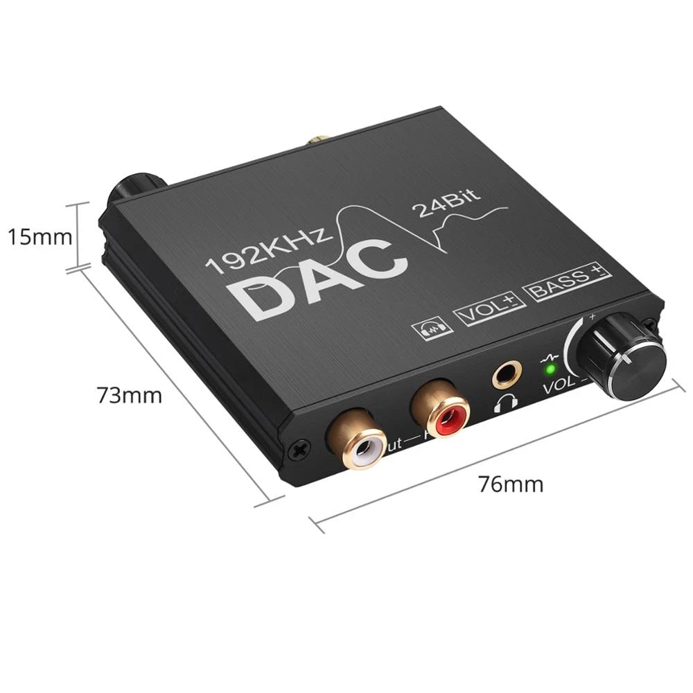 DAC Digital To Analog Audio Converter SPDIF Optical Toslink Coaxial To Stereo RCA LR  Jack Output 6