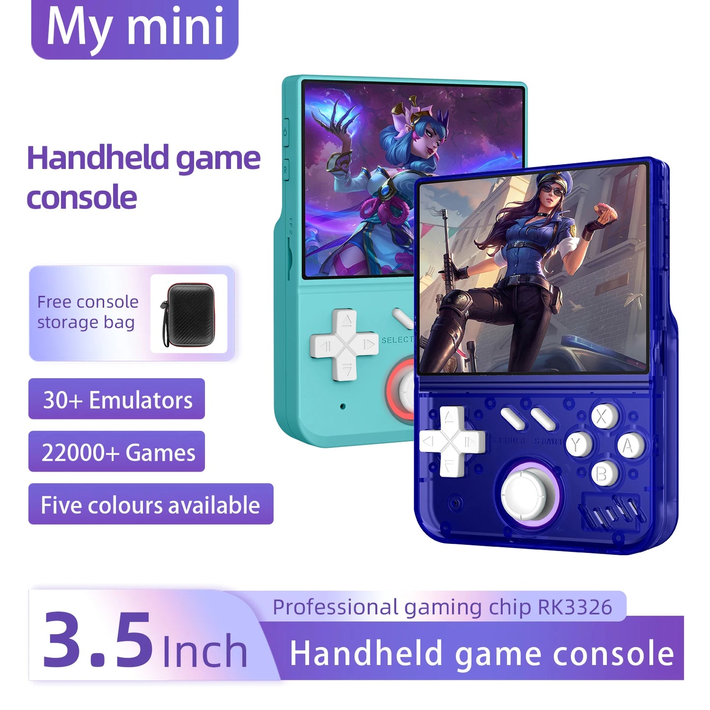 WDYQJE MY MINI Retro Handheld Video Game Console, Portable Linux Gaming Device with 22,000+ Games, IPS Screen