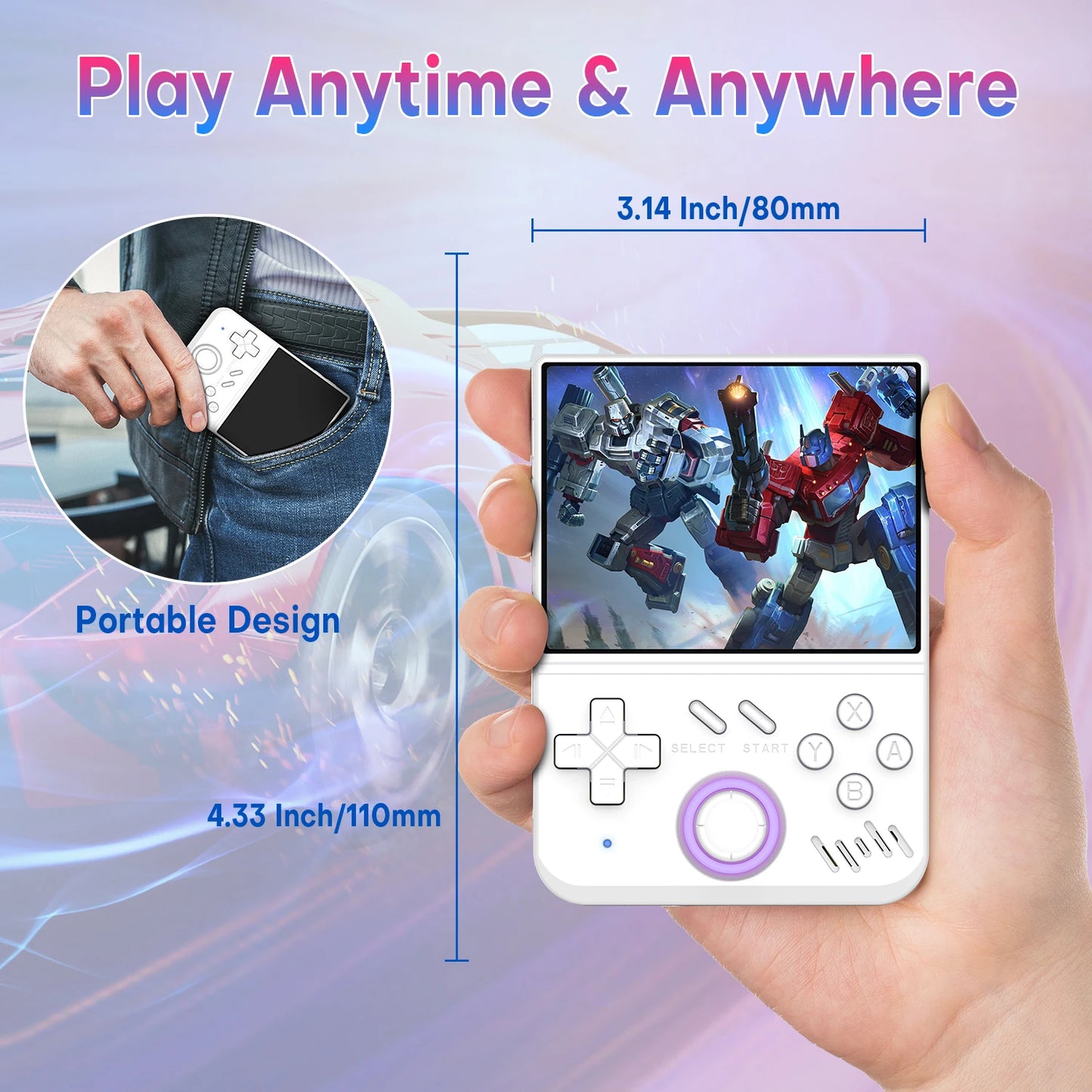 WDYQJE MY MINI Retro Handheld Video Game Console, Portable Linux Gaming Device with 22,000+ Games, IPS Screen