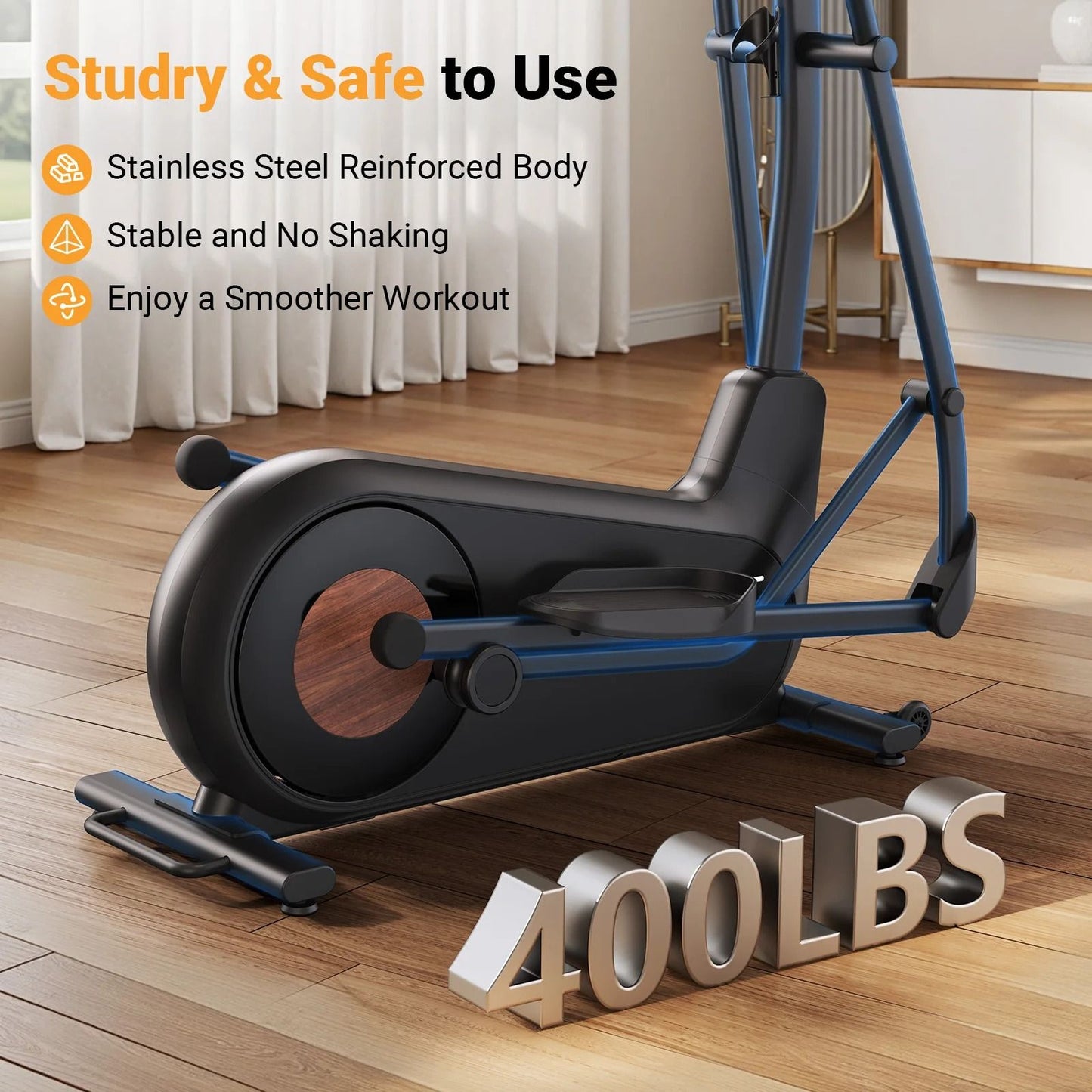 Smooth Quiet Elliptical Trainer With Adjustable Resistance And Long Stride 1