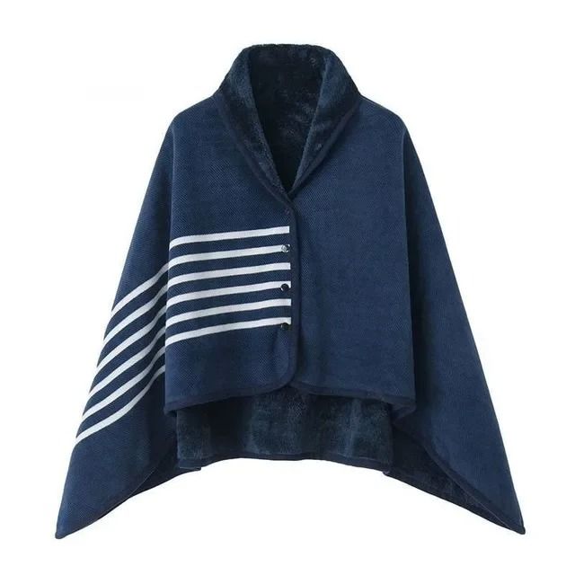 Thick Plaid Wearable Blanket With Buttons Soft Fleece Shawl Throw 10