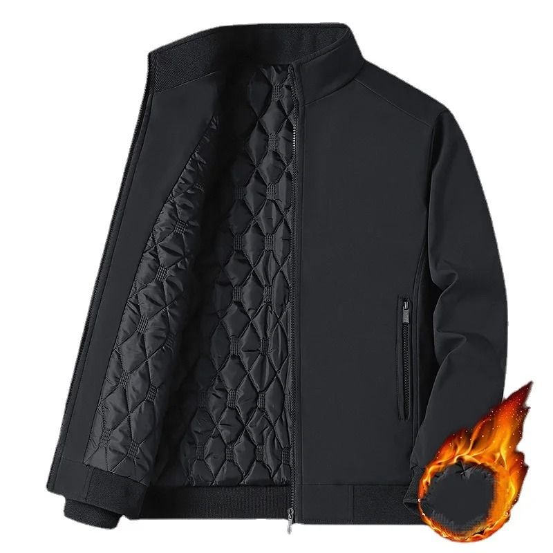 Men Fleece Bomber Jacket Warm Winter Parka Windbreaker Coat