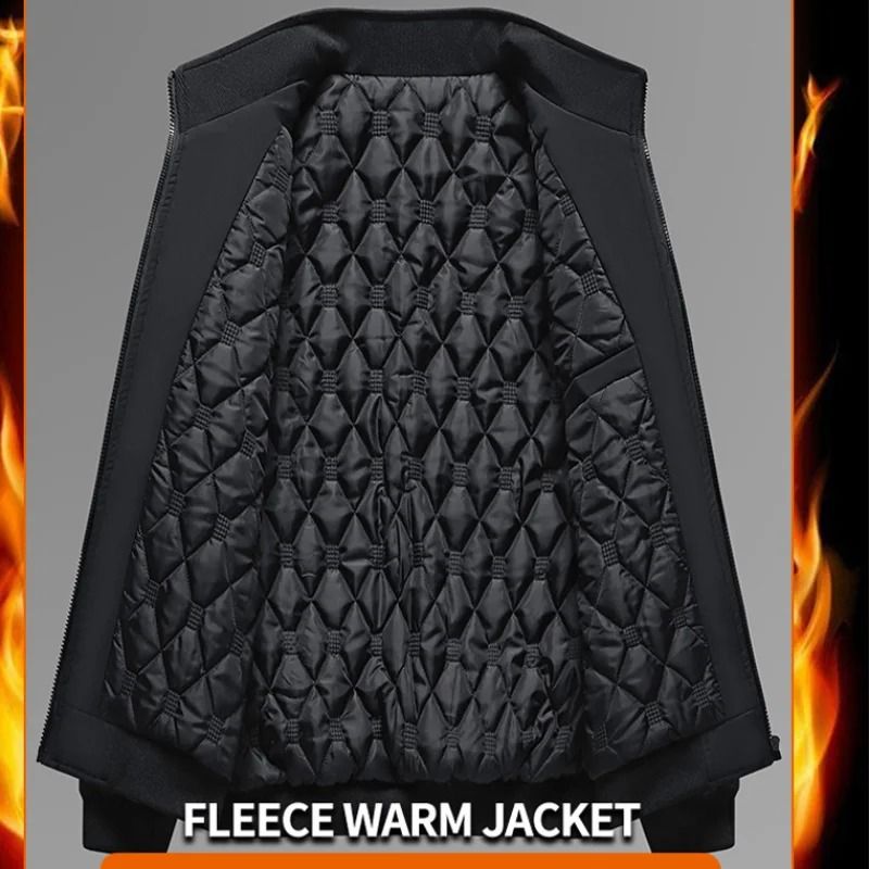 Men Fleece Bomber Jacket Warm Winter Parka Windbreaker Coat 4