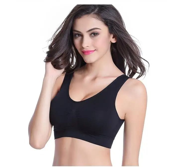 3 Pack Seamless Push Up Sports Bra Wireless With Removable Pads Plus Size 1