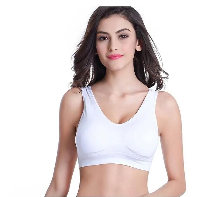 3 Pack Seamless Push Up Sports Bra Wireless With Removable Pads Plus Size 2