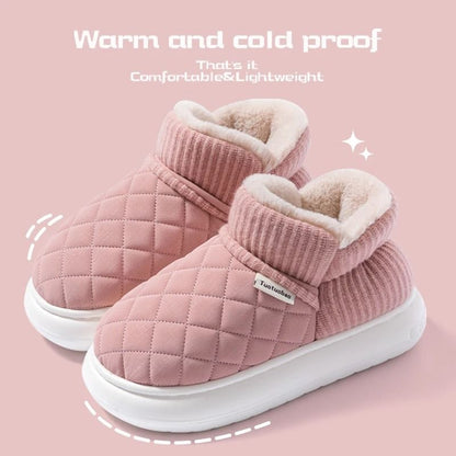 Winter Thick Sole Anti Slip Warm Fleece Slippers For Outdoor Wear 9