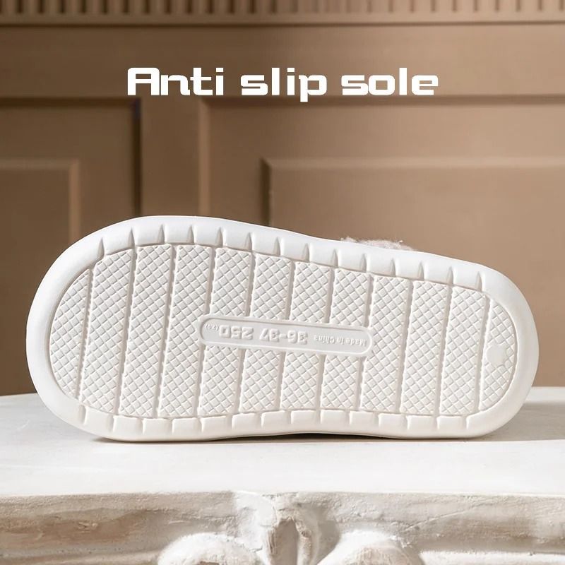 Winter Thick Sole Anti Slip Warm Fleece Slippers For Outdoor Wear 2