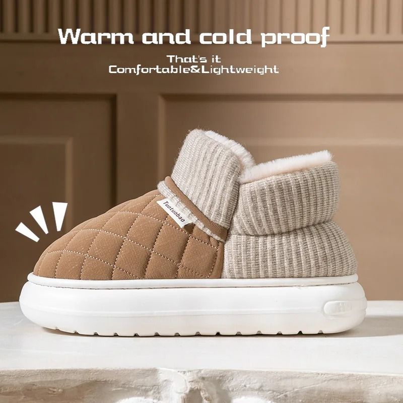 Winter Thick Sole Anti Slip Warm Fleece Slippers For Outdoor Wear 5