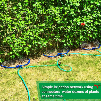 Tree Watering Ring Circle Sprinkler With Y Hose Splitter 360 Degree Irrigation 2