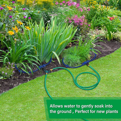 Tree Watering Ring Circle Sprinkler With Y Hose Splitter 360 Degree Irrigation 4