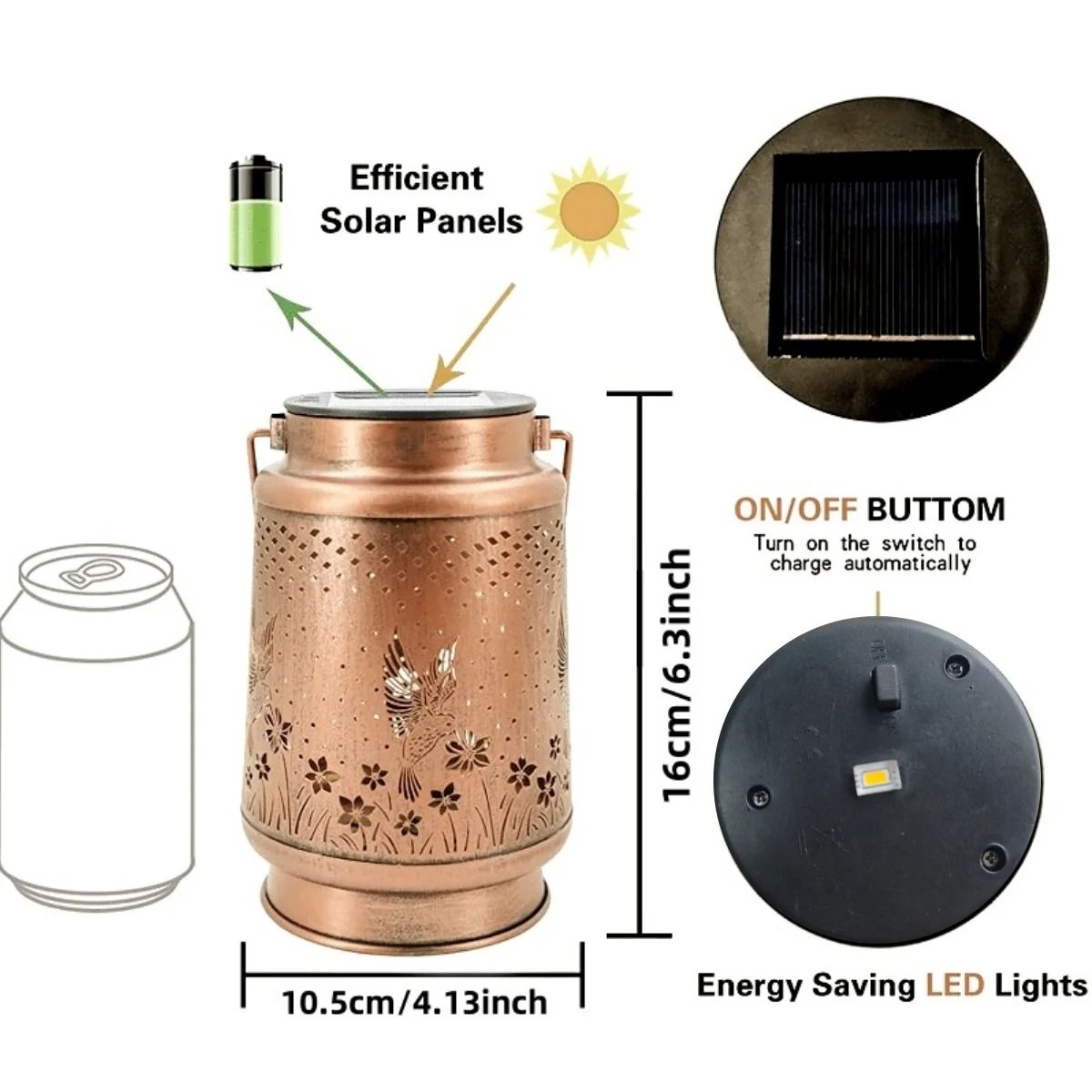 Iron Solar Lantern For Outdoor Decorative Pathway Lighting 1