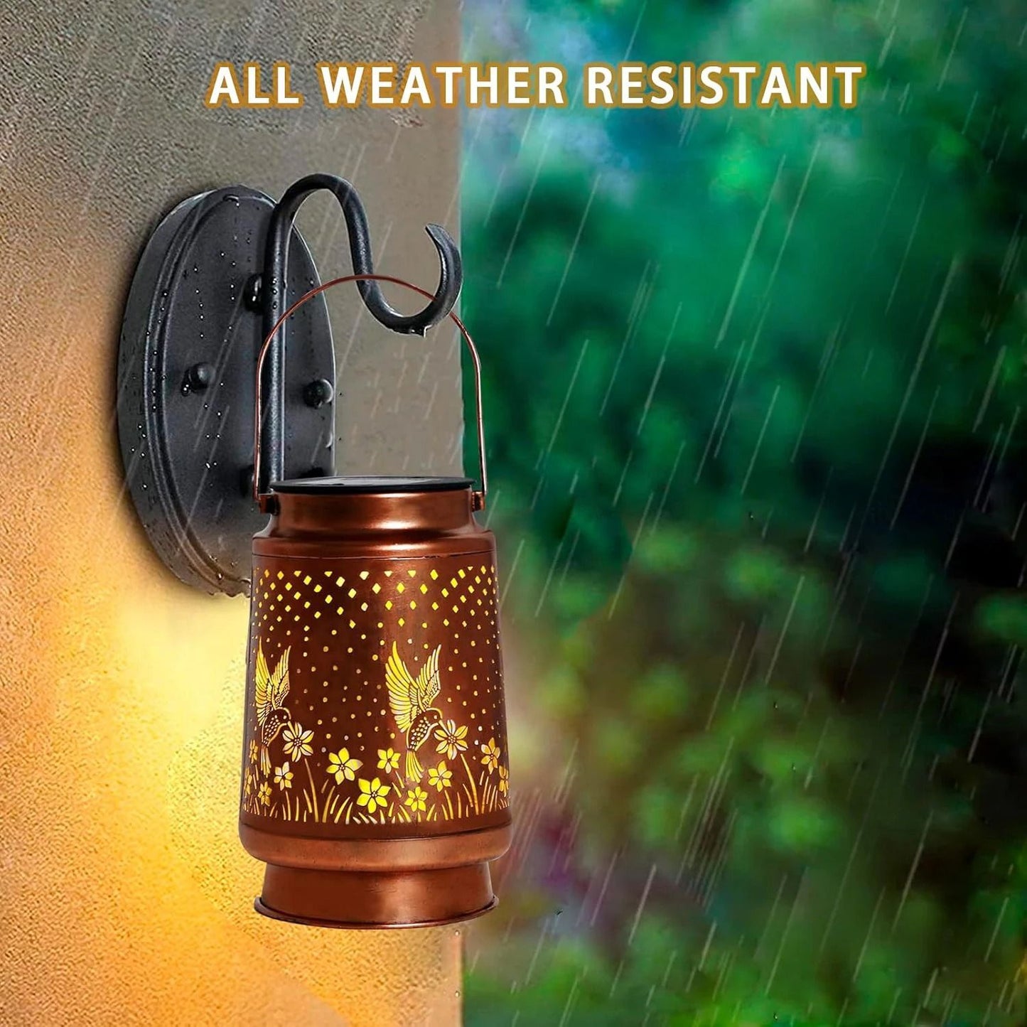 Iron Solar Lantern For Outdoor Decorative Pathway Lighting 2