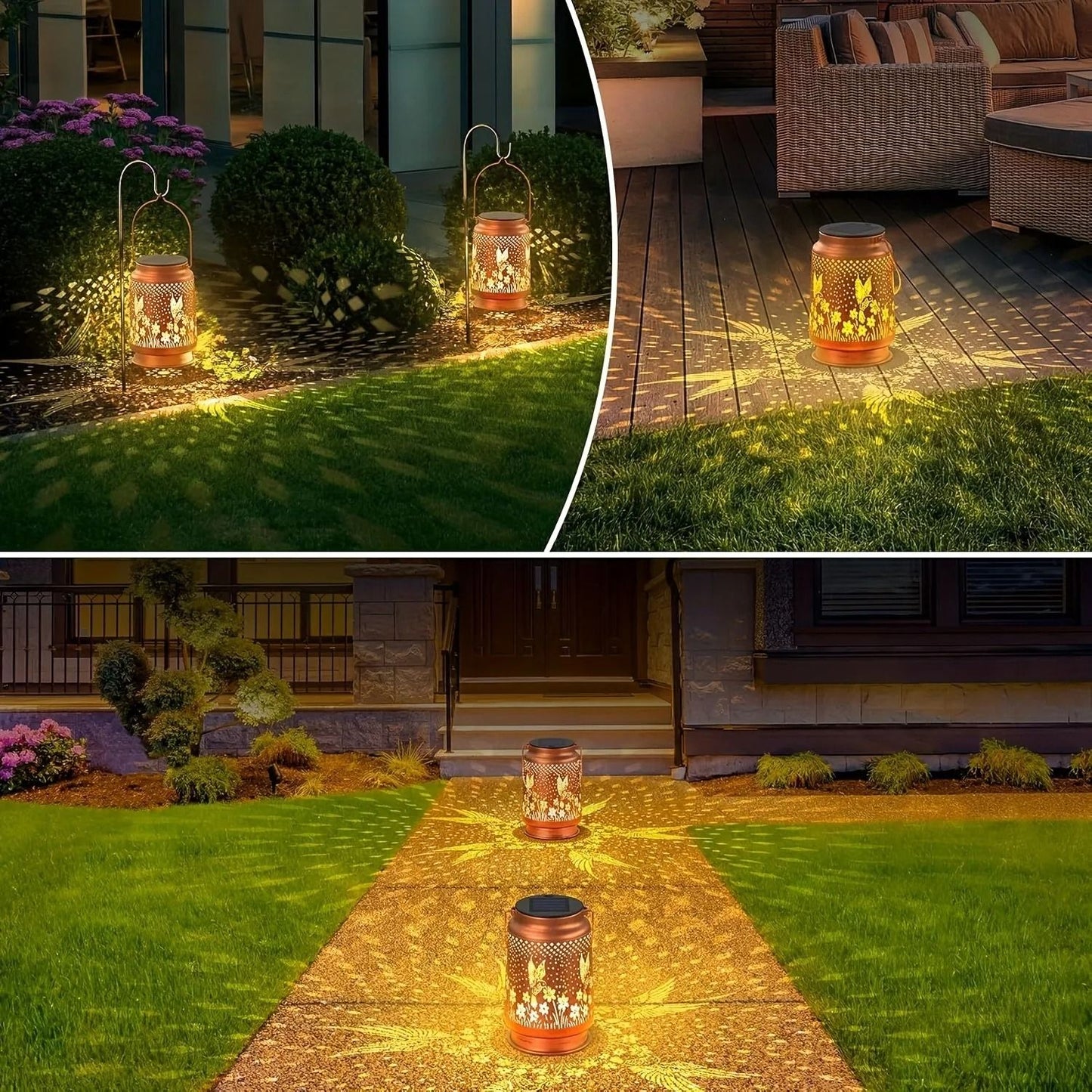 Iron Solar Lantern For Outdoor Decorative Pathway Lighting 5