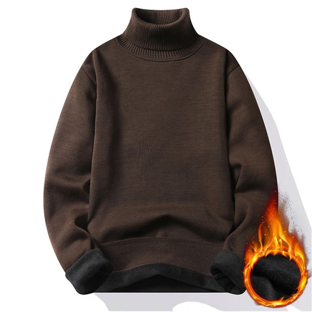 Men Turtleneck Knit Sweater Warm Rollneck Slim Fit Pullover 9