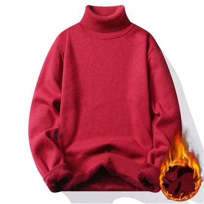 Men Turtleneck Knit Sweater Warm Rollneck Slim Fit Pullover 11