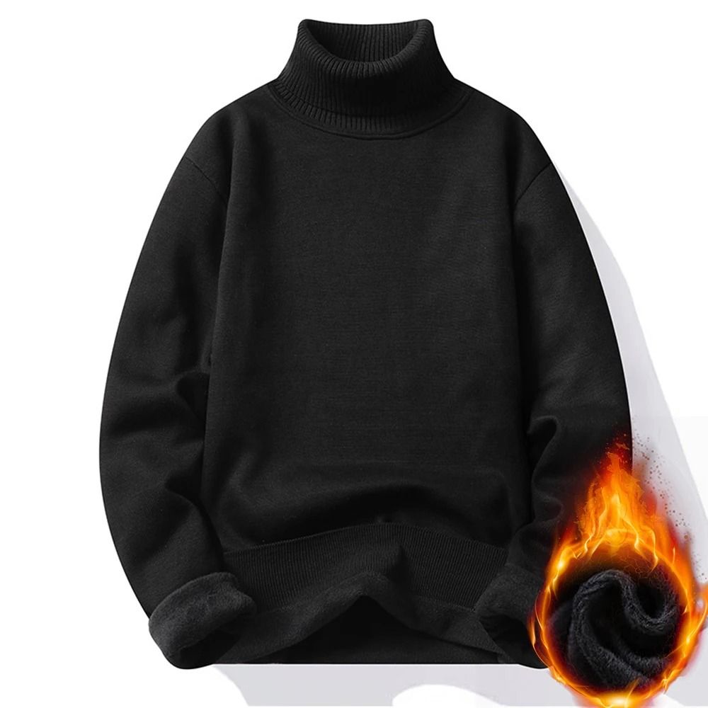 Men Turtleneck Knit Sweater Warm Rollneck Slim Fit Pullover 7