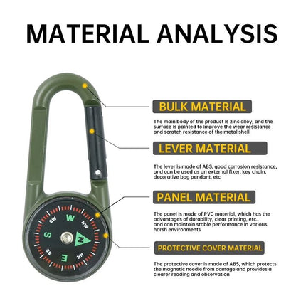 Outdoor Compass Keychain Double Sided Mini Backpack Accessory 1