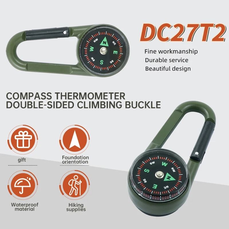 Outdoor Compass Keychain Double Sided Mini Backpack Accessory 2