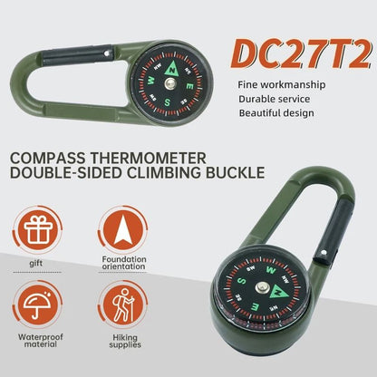 Outdoor Compass Keychain Double Sided Mini Backpack Accessory 2