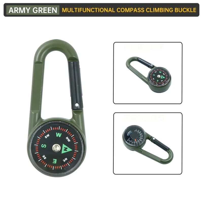Outdoor Compass Keychain Double Sided Mini Backpack Accessory 6