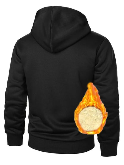 Men Lamb Fleece Zip Hoodie Thick Warm Sherpa Jacket 2