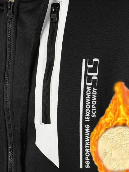 Men Lamb Fleece Zip Hoodie Thick Warm Sherpa Jacket 3