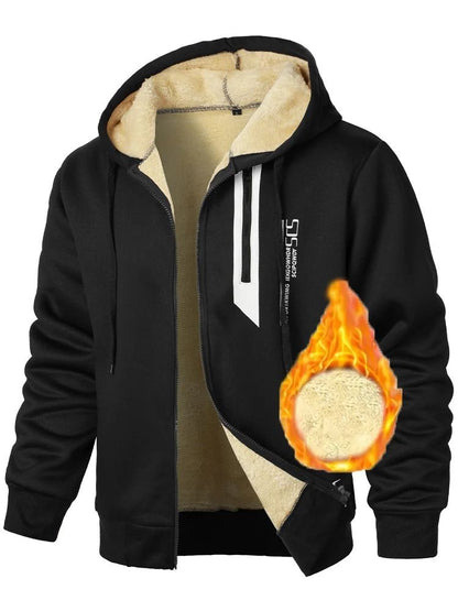 Men Lamb Fleece Zip Hoodie Thick Warm Sherpa Jacket 7