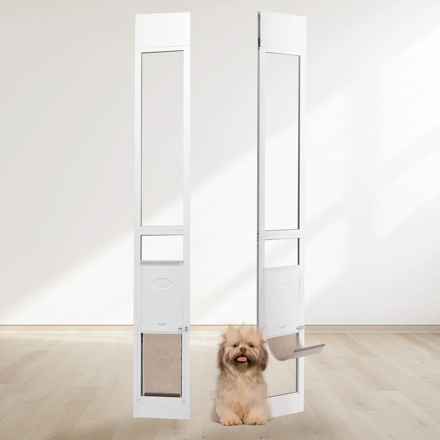 Adjustable Sliding Glass Pet Door with Aluminum Frame and Tempered Glass