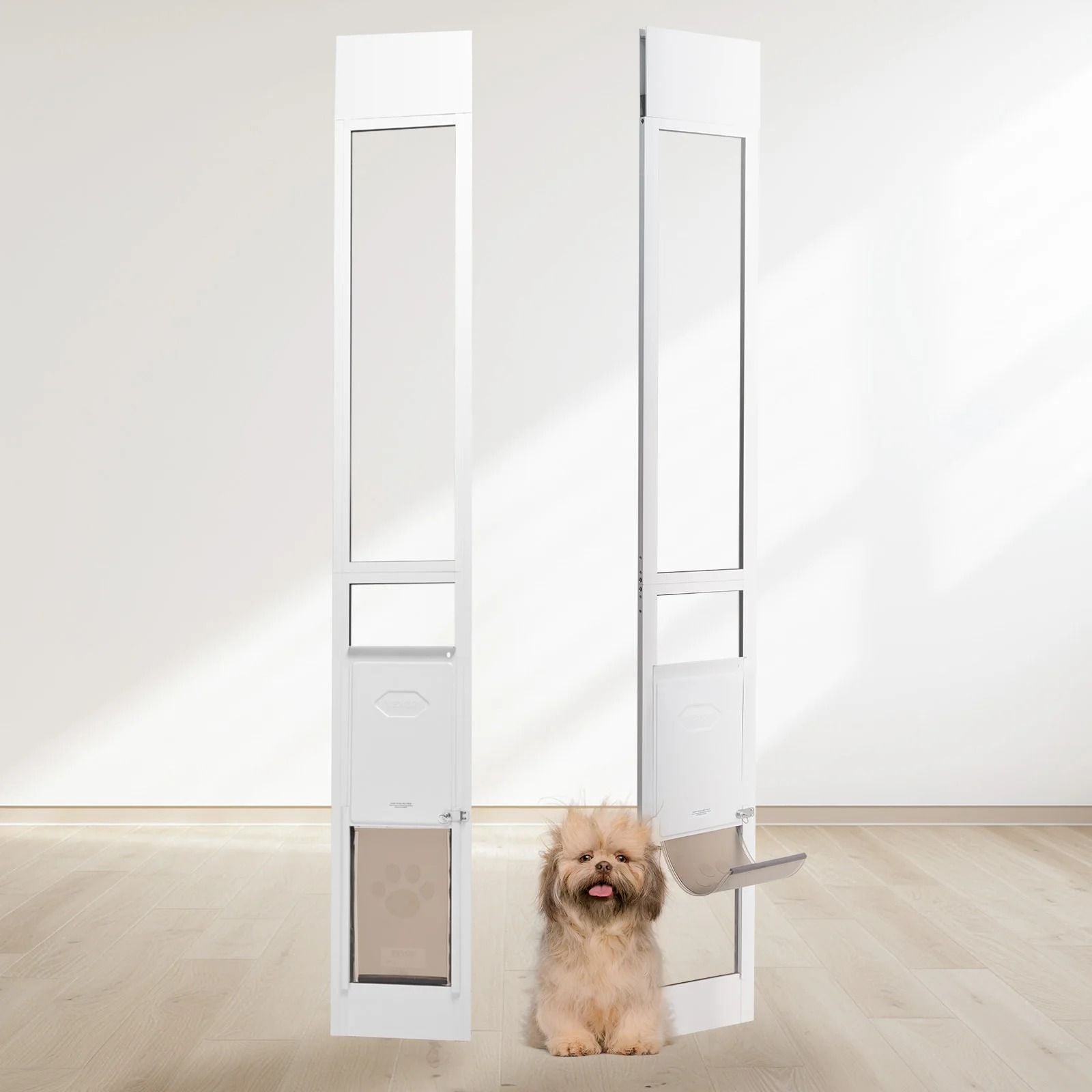 Adjustable Sliding Glass Pet Door with Aluminum Frame and Tempered Glass