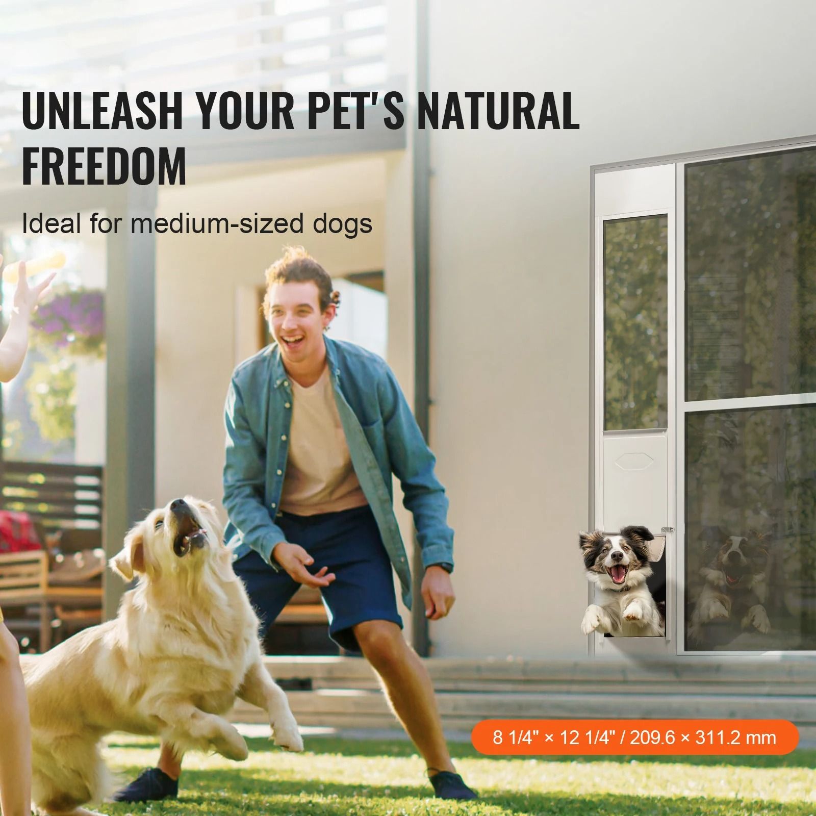 Adjustable Sliding Glass Pet Door With Aluminum Frame And Tempered Glass 1