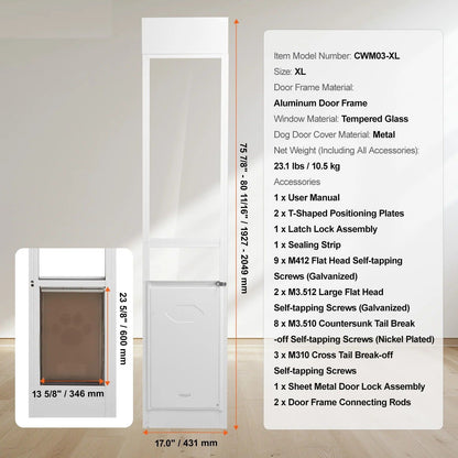Adjustable Sliding Glass Pet Door With Aluminum Frame And Tempered Glass 8