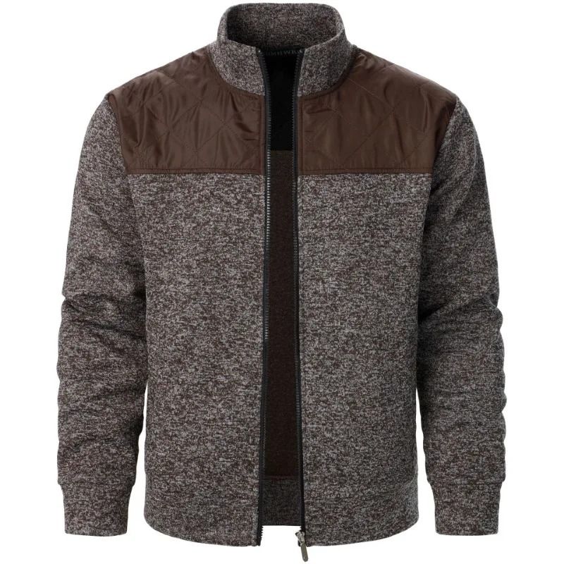 Men Patchwork Stand Collar Zip Up Sweatshirt Slim Fit Track Jacket 10