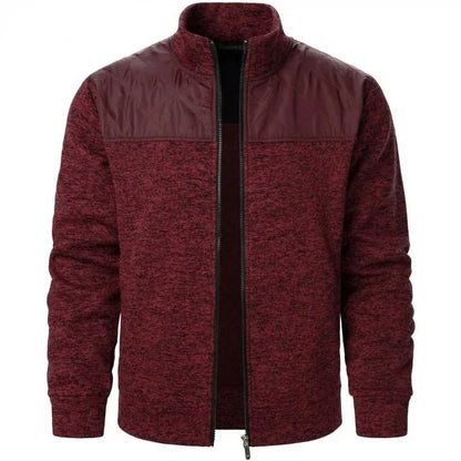 Men Patchwork Stand Collar Zip Up Sweatshirt Slim Fit Track Jacket 11