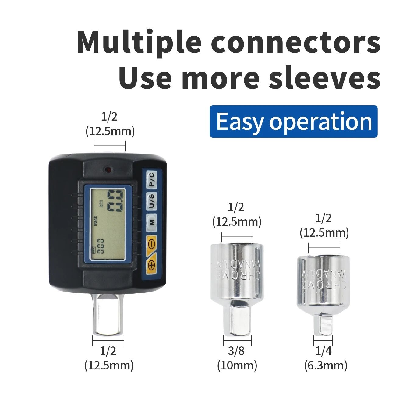 Digital Torque Adapter With Interchangeable Sockets For Accurate Tightening 2