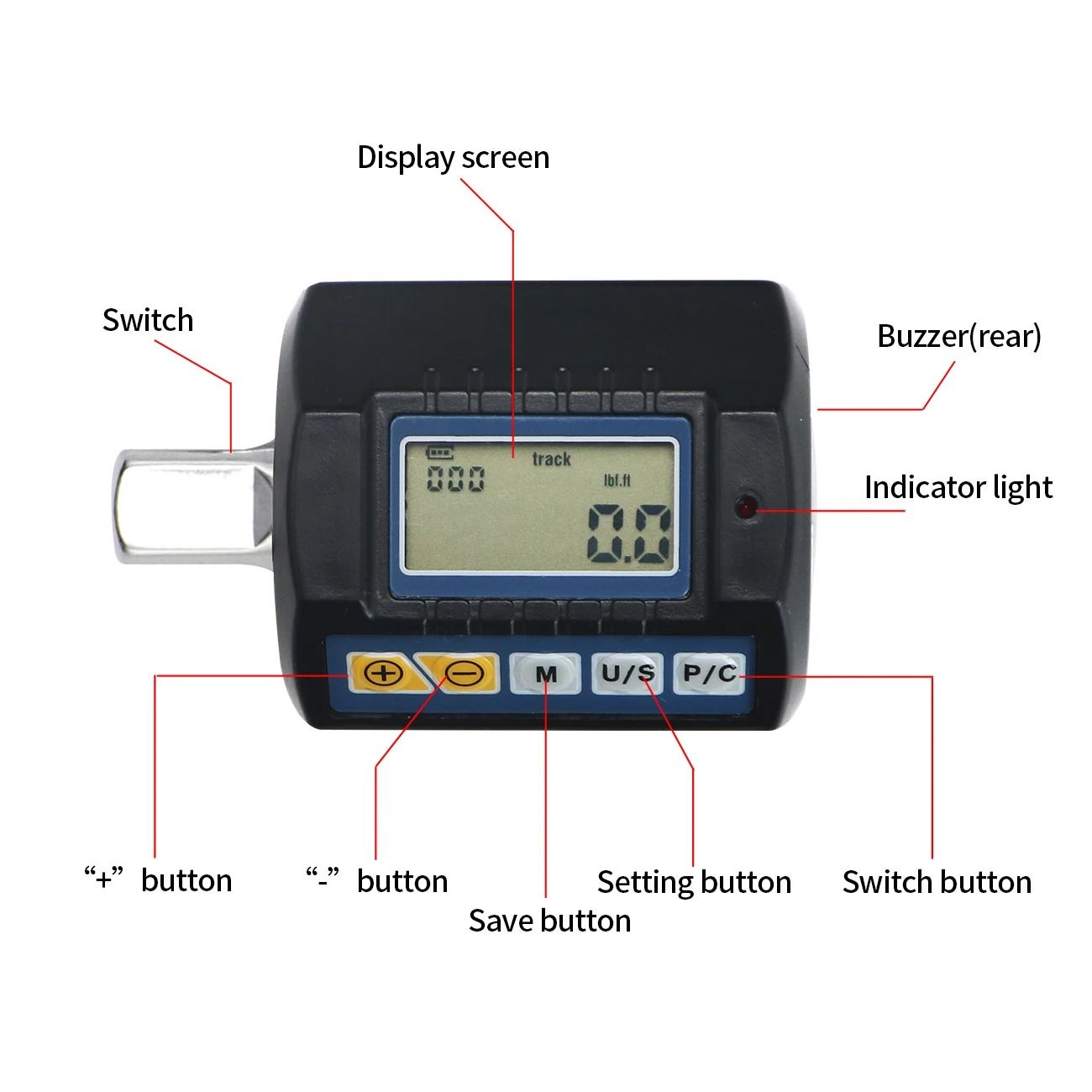 Digital Torque Adapter With Interchangeable Sockets For Accurate Tightening 3